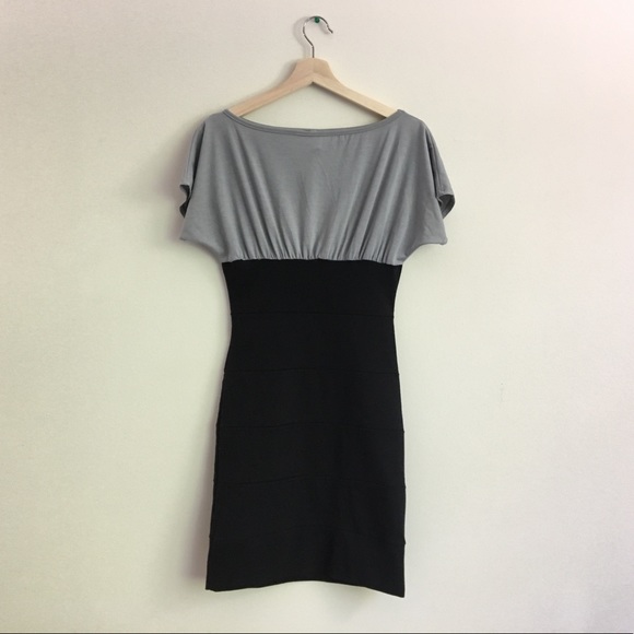 🔺️Sold🔺️ Gray/Black kimono sleeves Sheath Dress - Picture 3 of 7